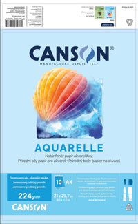 Canson akvarel blok CP 224 g/m² 10 listova A4 lepljen