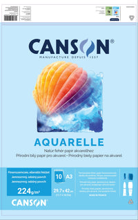 Canson akvarel blok CP 224 g/m² A3 - 10 listova, lepljen