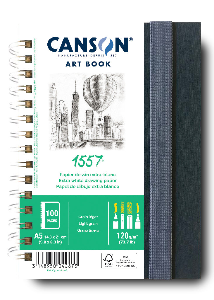 Skicen blok Canson Art Book 1557 u tvrdom povezu – A5, 120 g, 50 listova