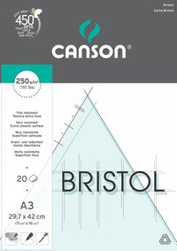 Canson Bristol blok za crtanje 250 g/m² 20L A3 lepljen