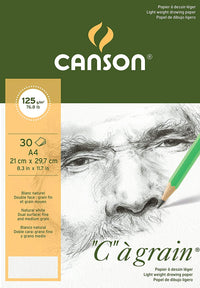 Blok za skiciranje CANSON C a grain 125 g/m² A3 - 30 listova, sitnozrnasti lepljeni