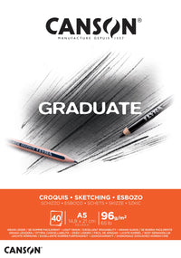 CANSON Graduate blok za skiciranje 96 g/m², 40 listova, A5, lepljen