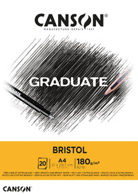 Blok za crtanje CANSON Graduate Bristol 180 g/m² A4 - 20 listova, lepljen