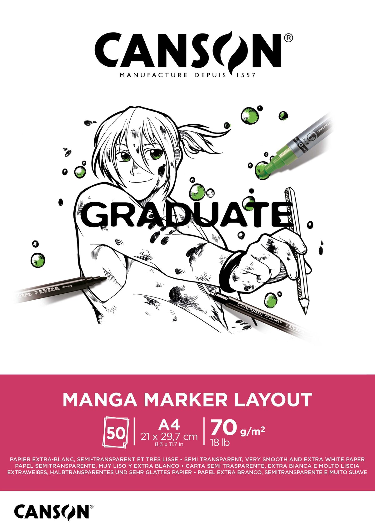 Canson Graduate Marker blok 70 g/m² 50 listova A4 lepljen