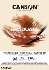 Canson Graduate Mix Media blok Natural 220 g 30 listova A5 lepljen