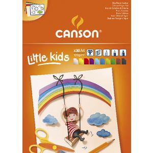Blok za skiciranje u boji CANSON Kids A4 - 120 g/m², 30 listova, miks 10 boja