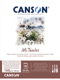 Canson Mi-Teintes lepljeni blok 160 g/m² 20L 24 x 32 cm White