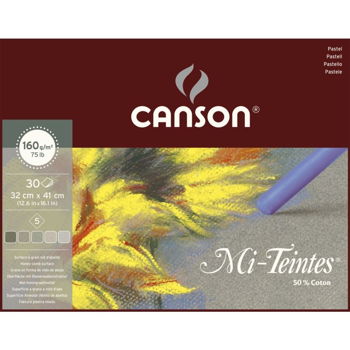 Canson Mi-Teintes lepljeni blok za pastel 160 g/m² 30 listova 32 x 41 cm Grey