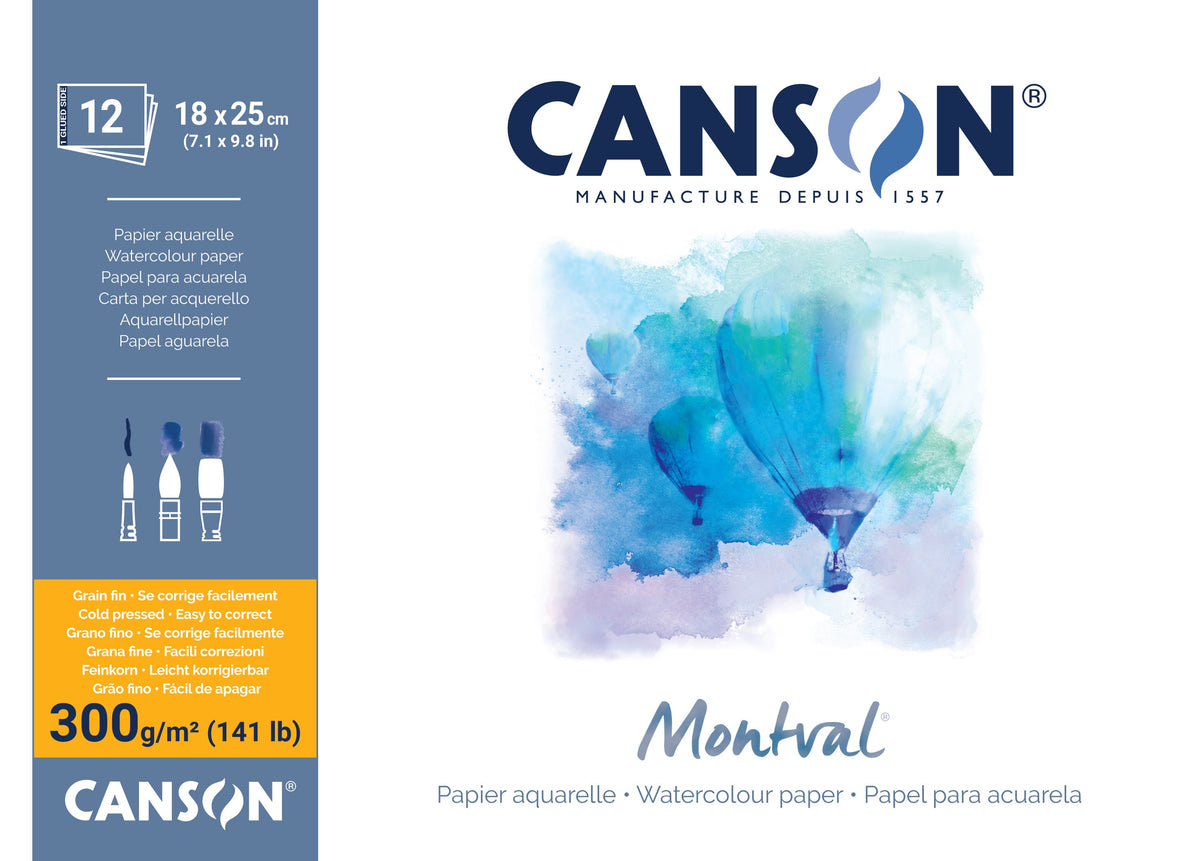 CANSON Montval akvarel blok CP 300 g/m² - 12 listova, 18 x 25 cm
