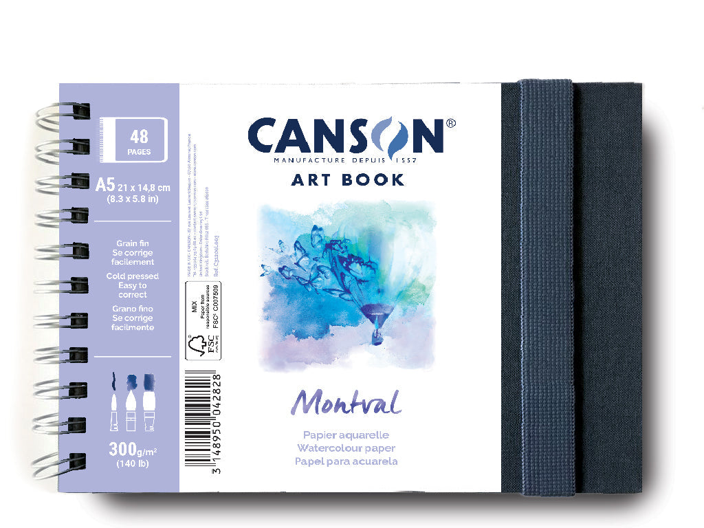 CANSON Montval akvarel blok CP 300 g/m² 48 listova A5 tvrdi povez