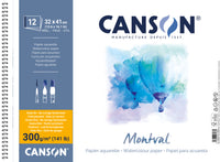 CANSON Montval akvarel blok CP 300 g/m² 12L 32 x 41 cm spiralni povez