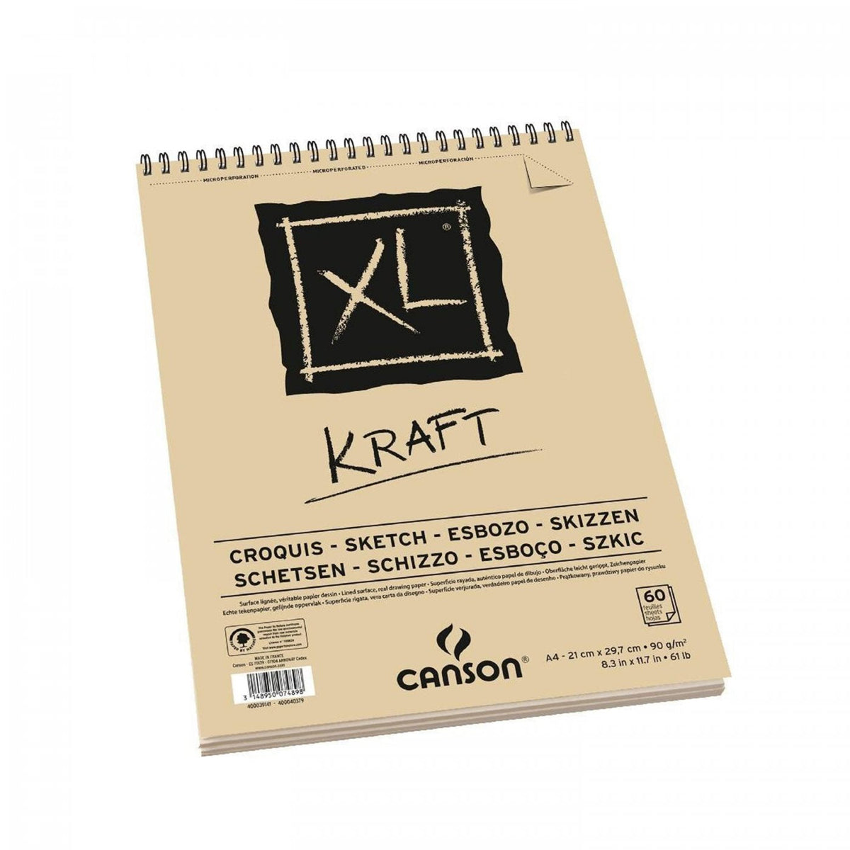 Canson XL Kraft blok za skiciranje 90 g/m² 40 listova A5 sa spiralnim povezom
