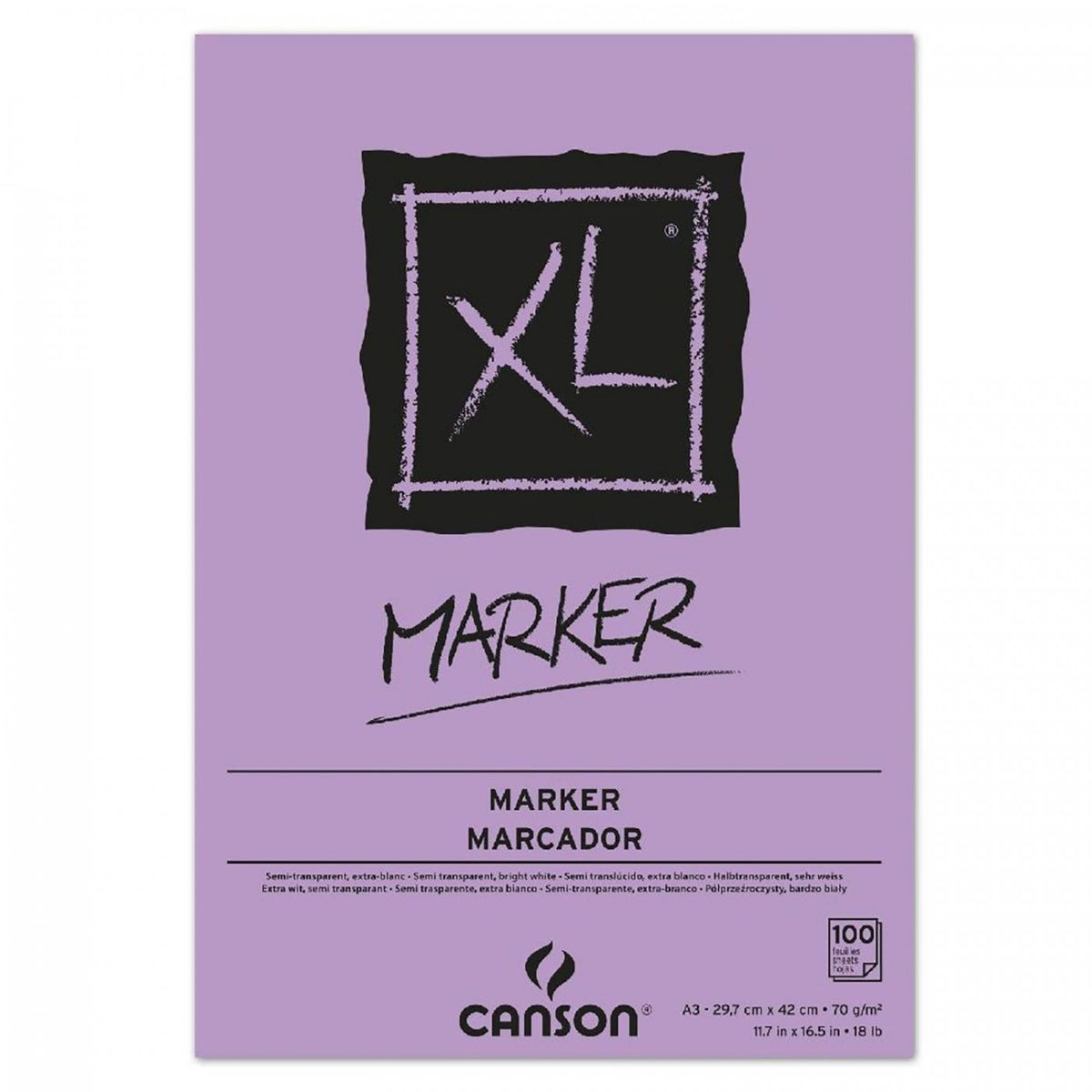 Canson XL Marker blok za markere 70 g/m² A3 – 100 listova lepljen