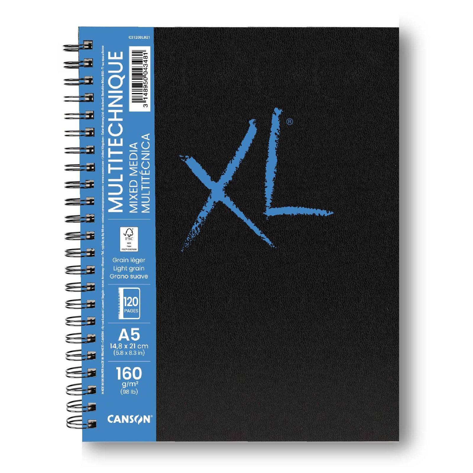 Canson XL Mix Media lepljeni blok 160 g - 120 listova, A5