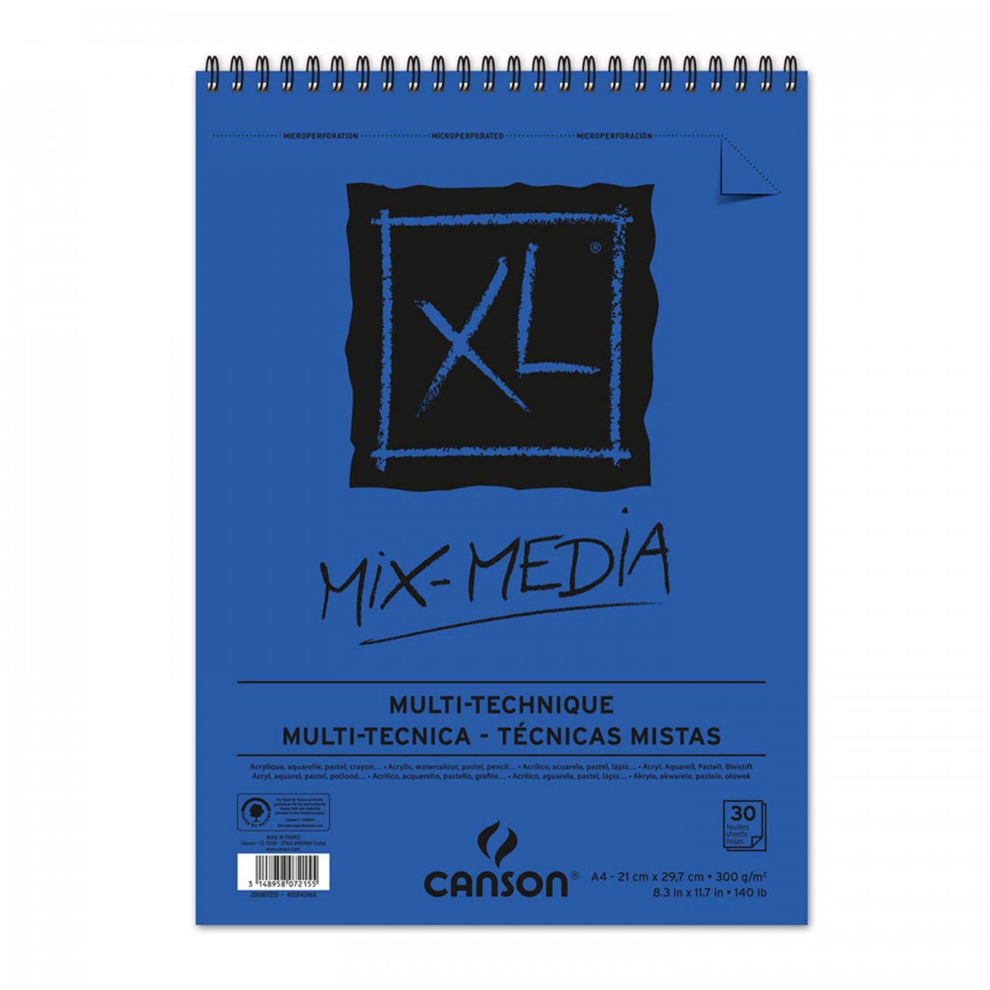 Canson XL Mix Media blok 300 g/m² 30L A4 sa spiralnim povezom