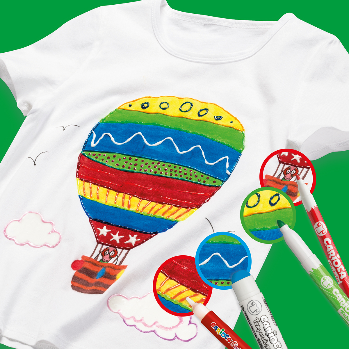Carioca markeri za tekstil, maxi vrh, miks boja