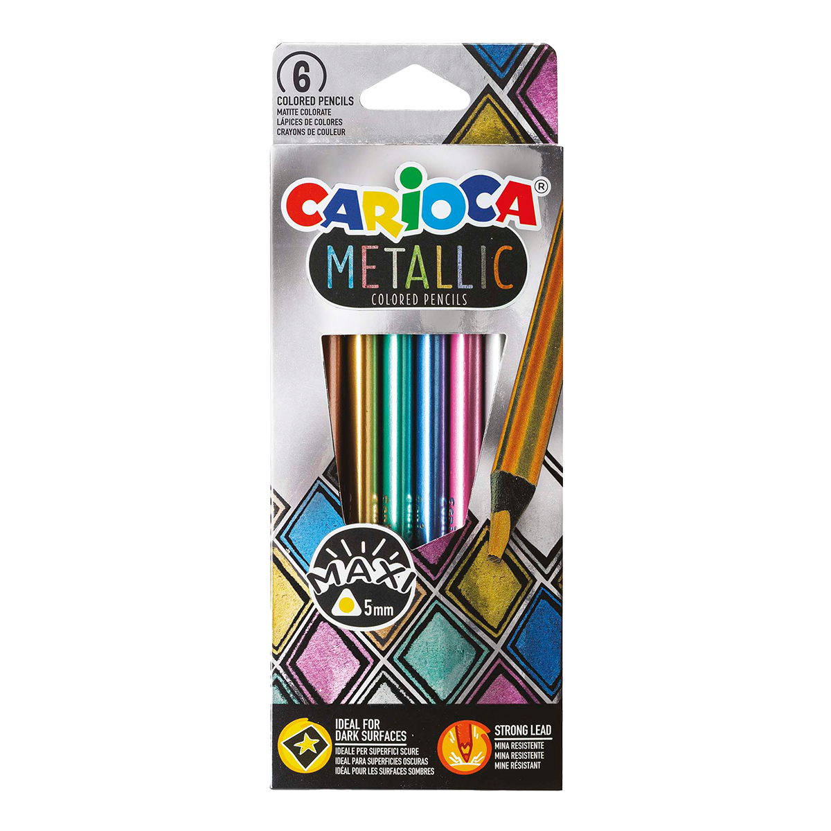 Carioca trouglaste metalik bojice Metallic, 6 kom