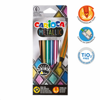 Carioca trouglaste metalik bojice Metallic, 6 kom