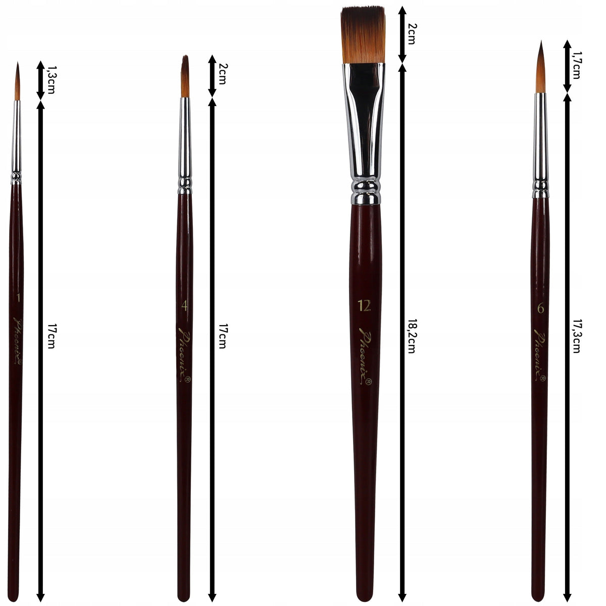 Četkice Phoenix, sintetičke - set od 4 dela 6604S