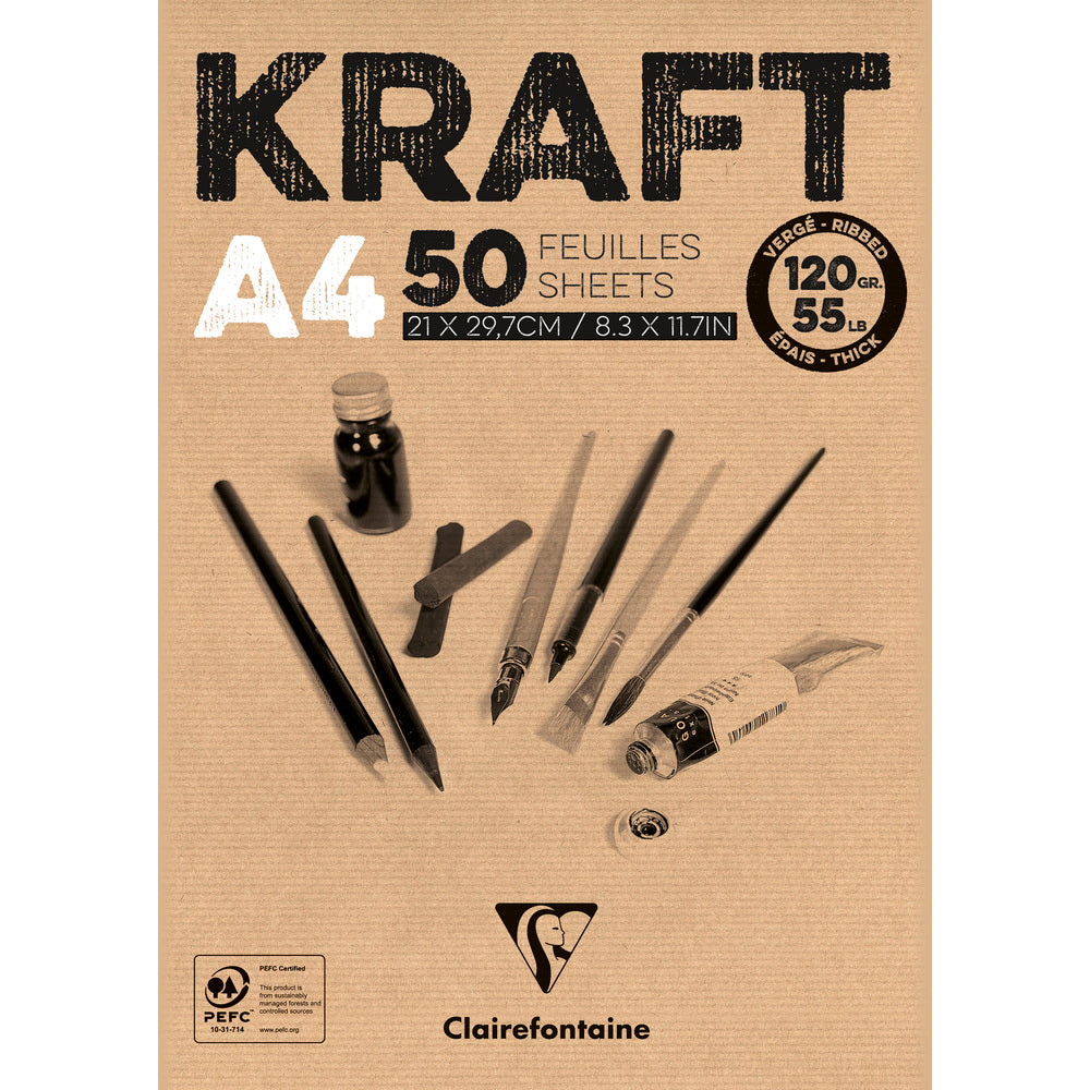 Clairefontaine kraft blok lepljeni – 120 g 50L A4