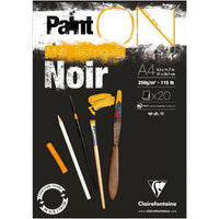 Clairefontaine Paint'On Mix Media blok 250 g 20L lepljen Black