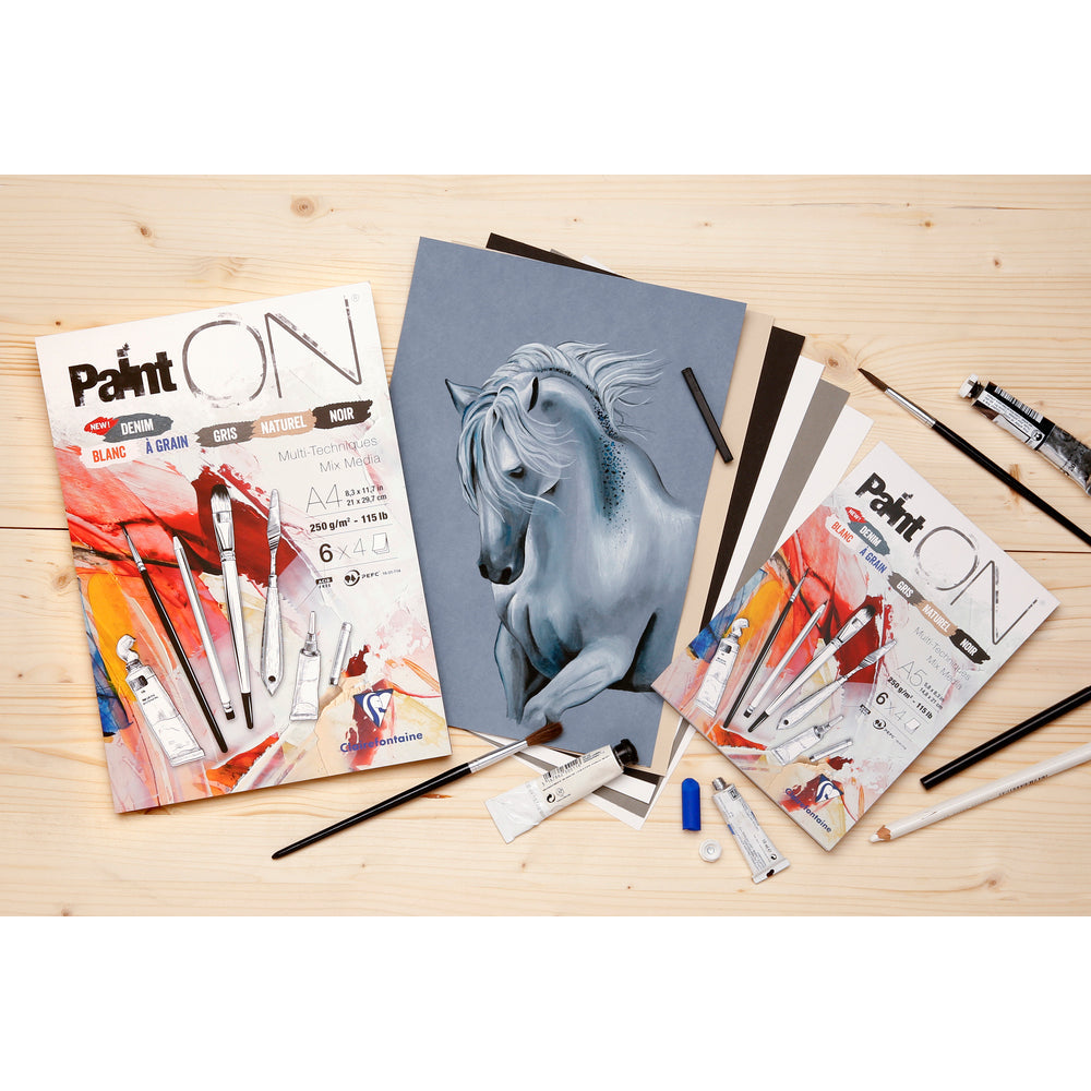 Clairefontaine Paint'On Mix Media blok br. 6 250 g 24L lepljen razne boje