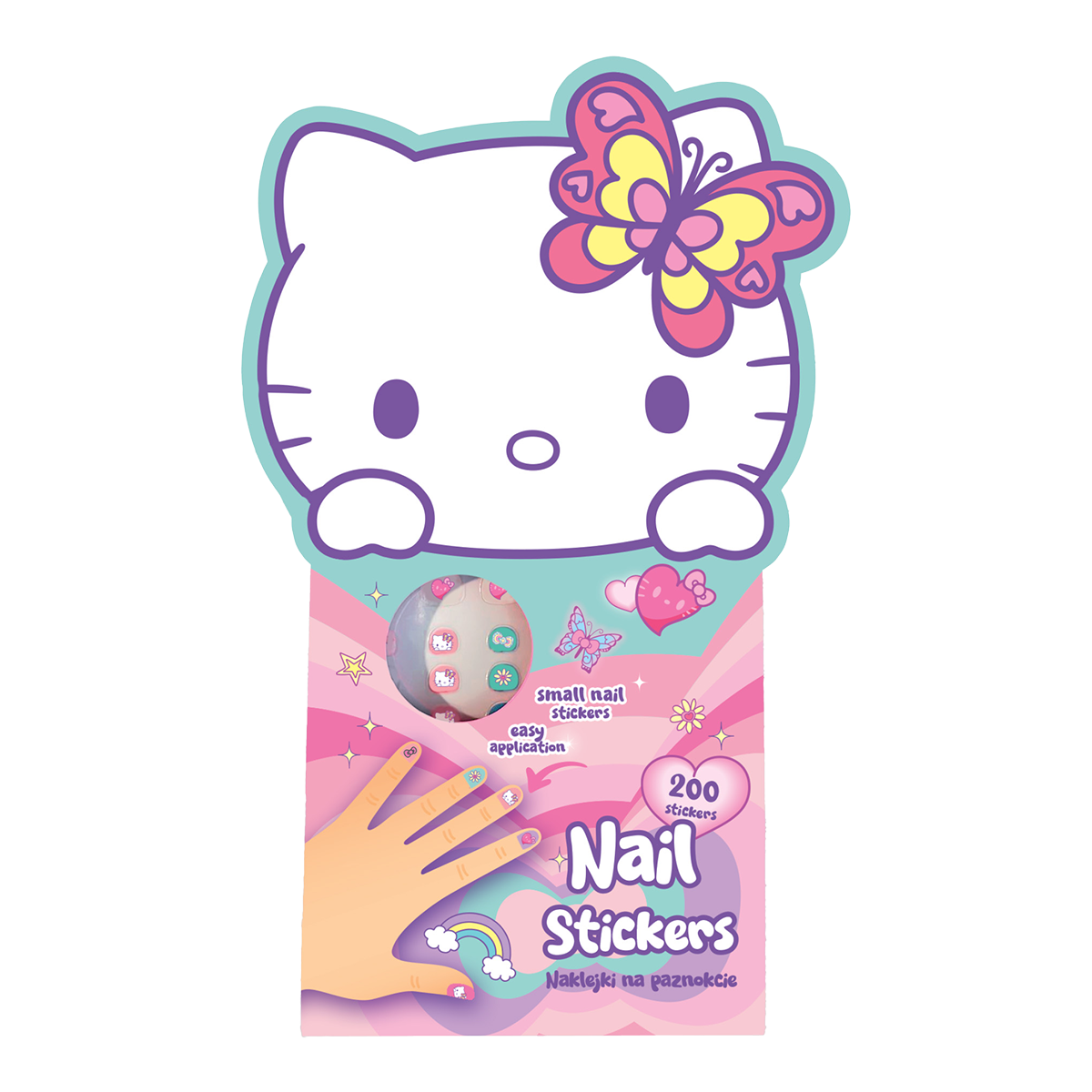 Colorino nalepnice za nokte Hello Kitty, 200 kom, miks boja