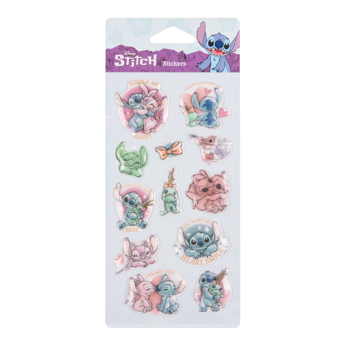 Colorino Pop-Up nalepnice Stitch Pastel 3, miks motiva