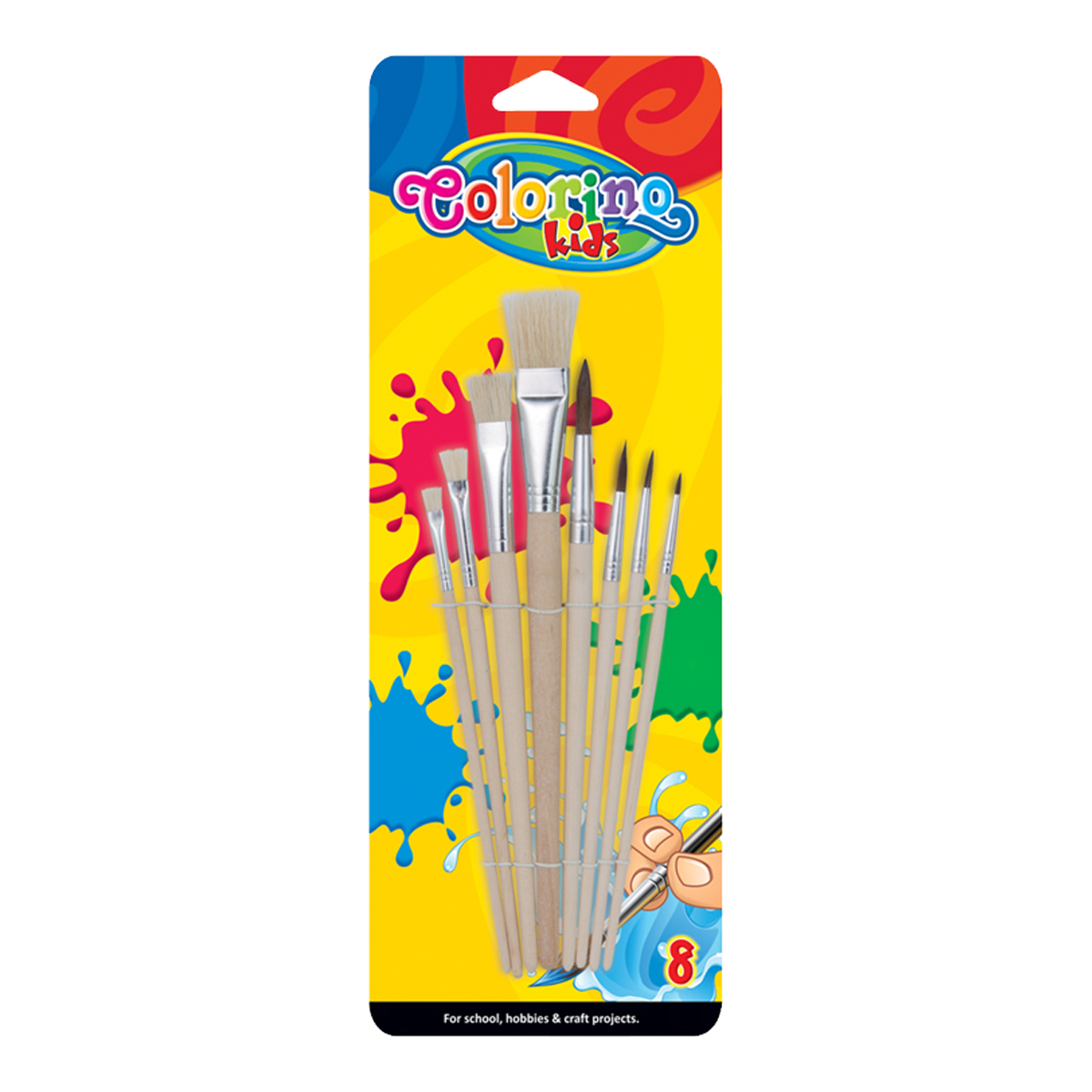 Colorino set četkica - ravne i okrugle, 8 kom