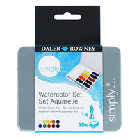 DALER ROWNEY Simply akvarel set 10 polu-posudica sa četkicom