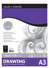 Skicen blok DALER ROWNEY Simply A3, 120 g, 50 listova lepljen