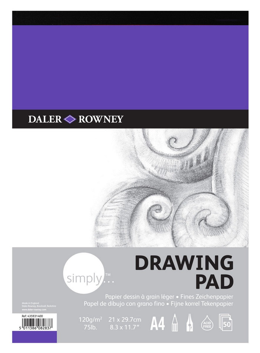 DALER ROWNEY Simply blok za skiciranje A4 120 g 50L lepljen