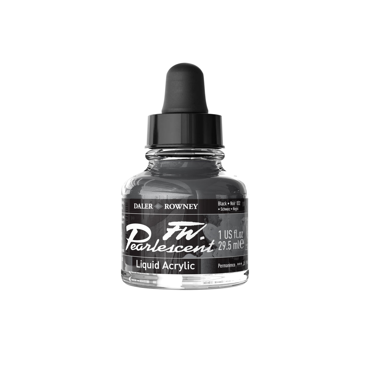 DALER ROWNEY FW sedefasto akrilno mastilo 29,5 ml – Crna