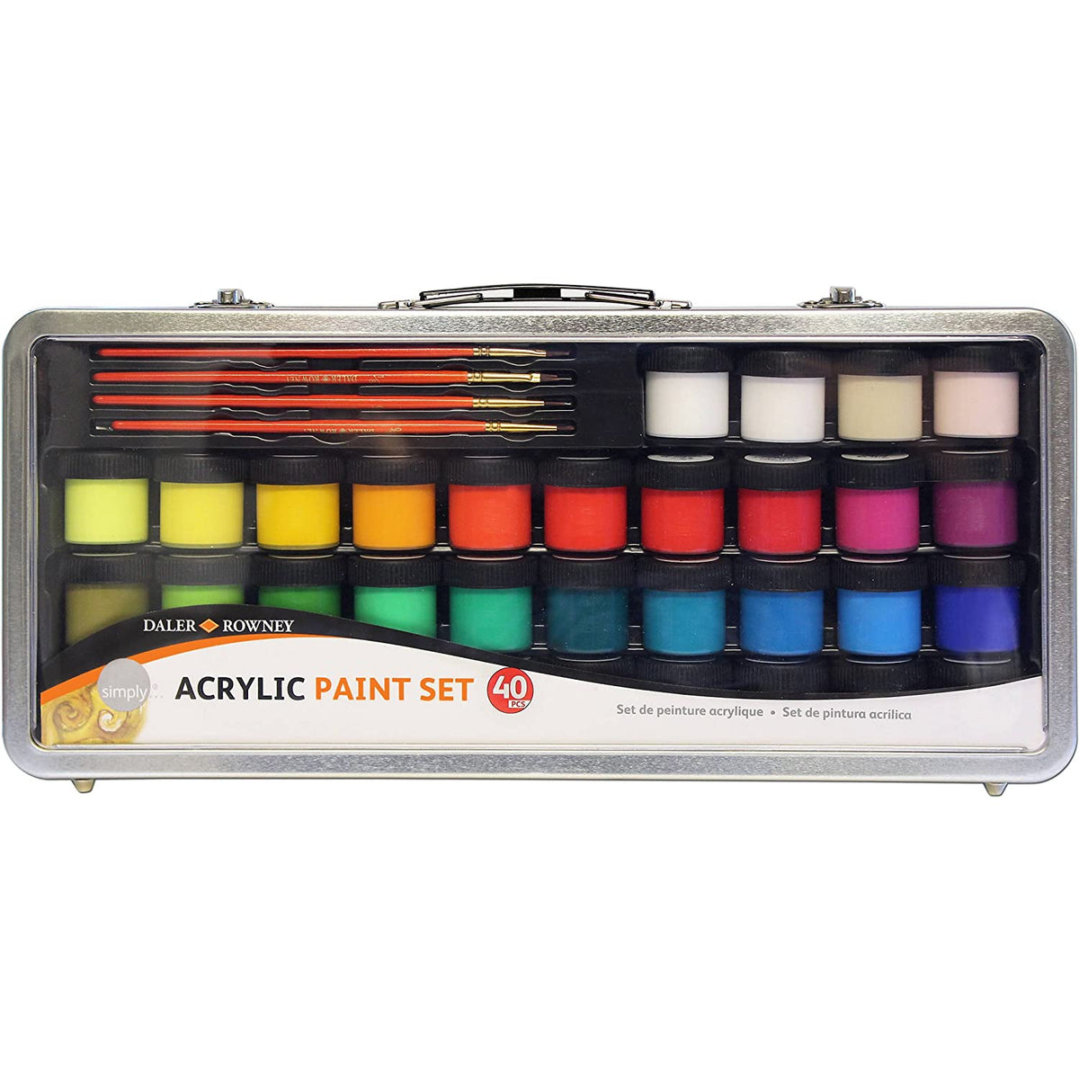 DALER ROWNEY Simply set akrilnih boja 40 kom u metalnom koferu