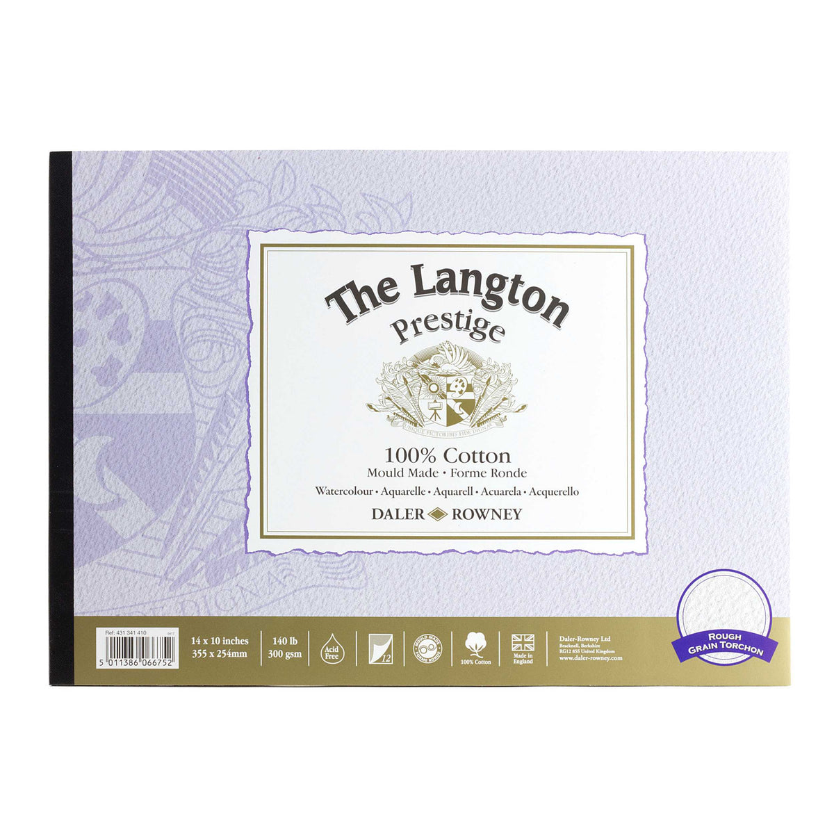 DALER ROWNEY The Langton Prestige akvarel blok CP Natural White 300 g 12L 25,4 x 35,6 cm – R Natural White 300 g - 12 listov - 25,4 x 35,6 cm