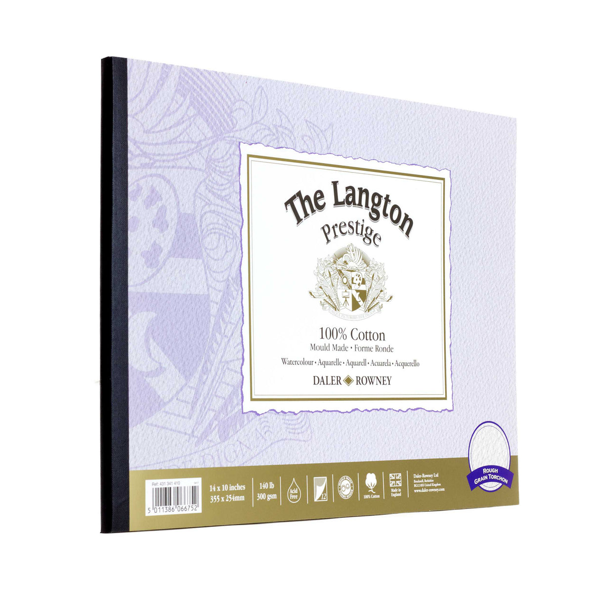 DALER ROWNEY The Langton Prestige akvarel blok CP Natural White 300 g 12L 25,4 x 35,6 cm
