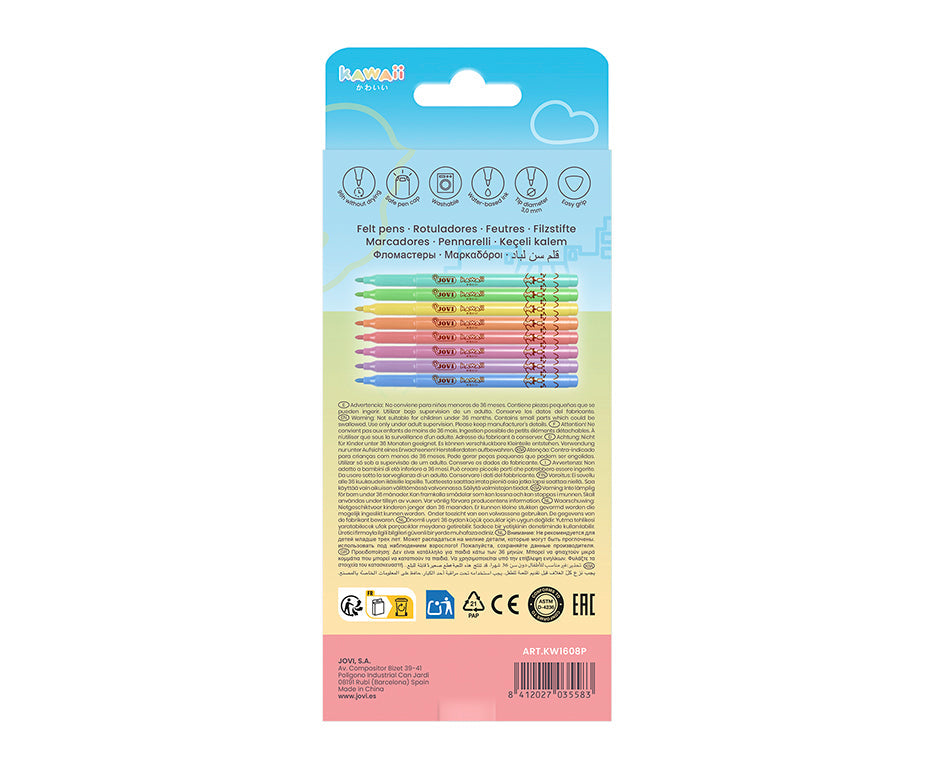 Dečiji flomasteri JOVI Kawaii / set od 8 kom - 3 mm