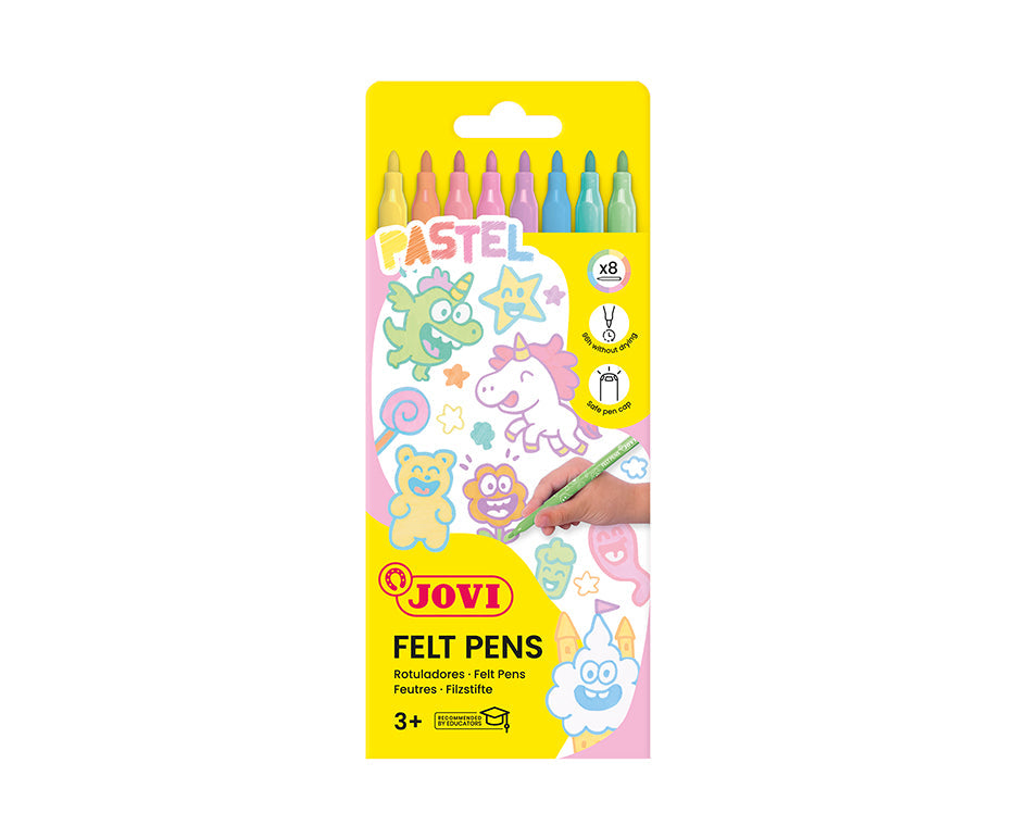 Dečiji flomasteri JOVI perivi pastelni 3 mm / set 8 kom