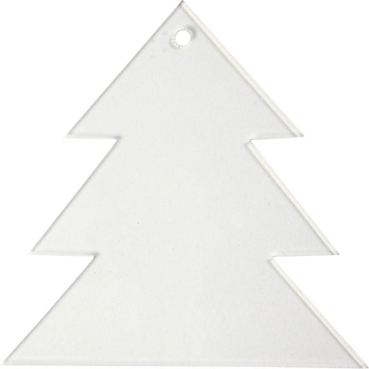 Dekorativne akrilne jelke 8 cm - set od 5 kom.
