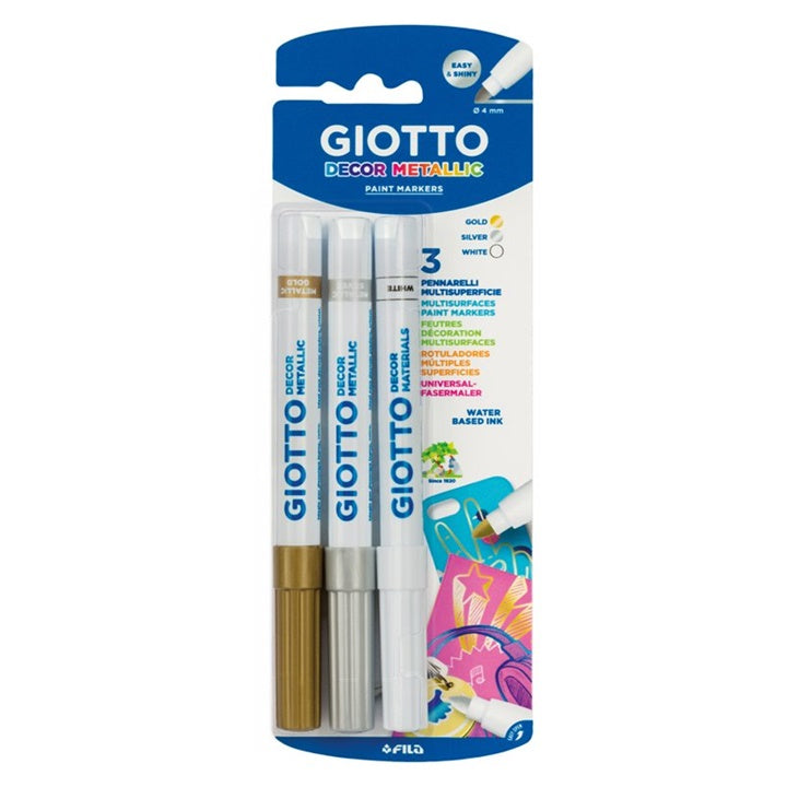 Dekorativni markeri Giotto Decor Metallic 3 kom.