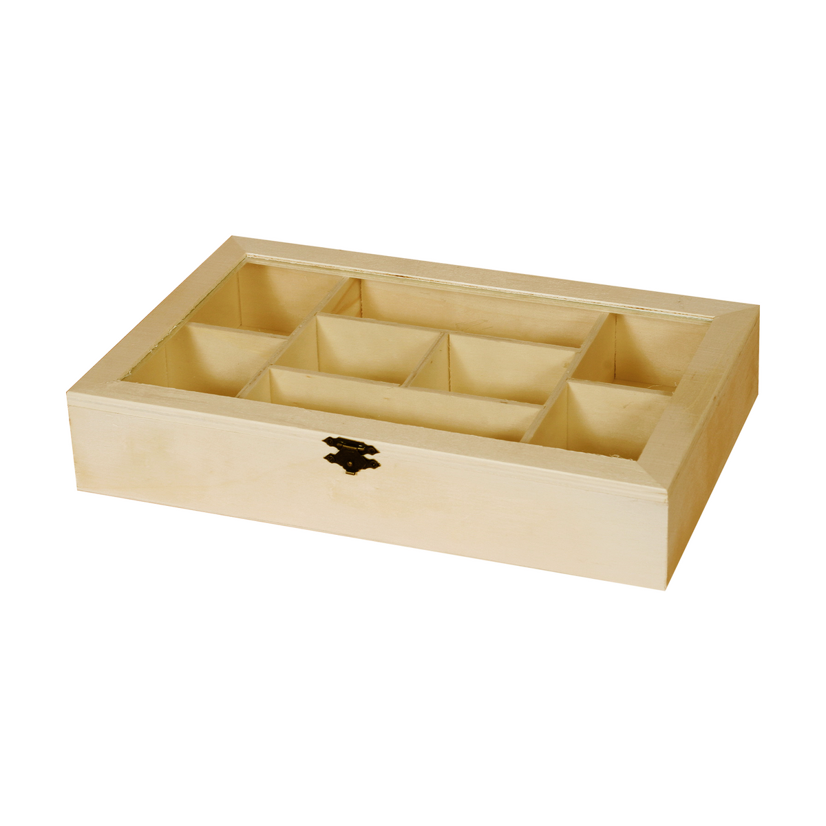 Drvena kutija sa pregradama i providnim poklopcem Pentart 30 x 19,5 x 10 cm
