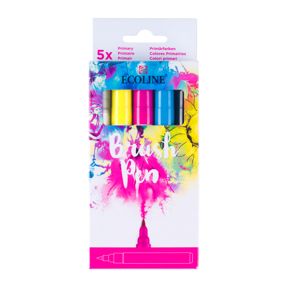 ROYAL TALENS Ecoline set akvarel brush pen flomastera PRIMARY 5 boja