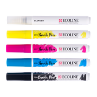 ROYAL TALENS Ecoline set akvarel brush pen flomastera PRIMARY 5 boja