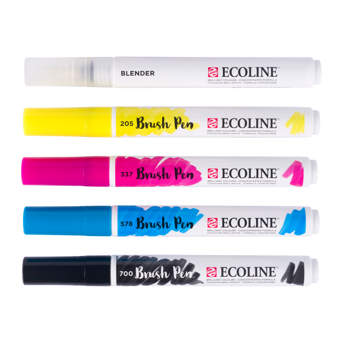 ROYAL TALENS Ecoline set akvarel brush pen flomastera PRIMARY 5 boja