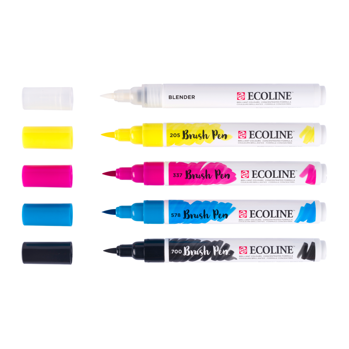 ROYAL TALENS Ecoline set akvarel brush pen flomastera PRIMARY 5 boja