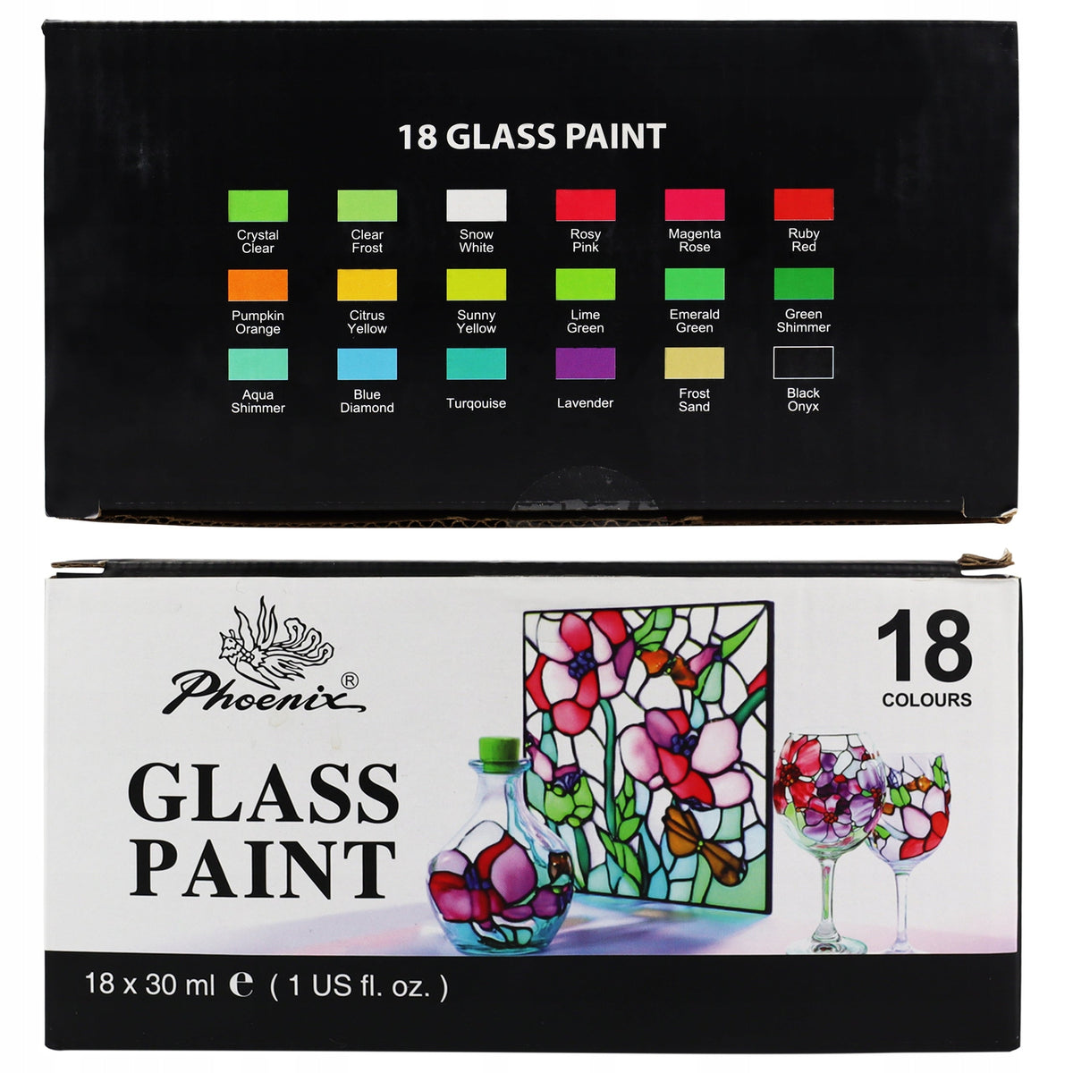 Farbe za staklo Phoenix - 18 x 30 ml