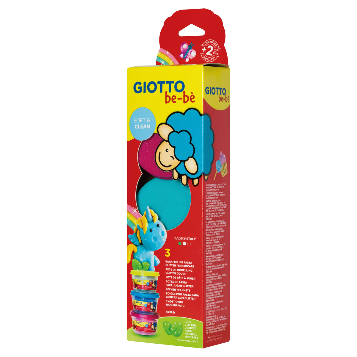 GIOTTO BE-BE meka masa za modelovanje sa šljokicama 3 x 100 g