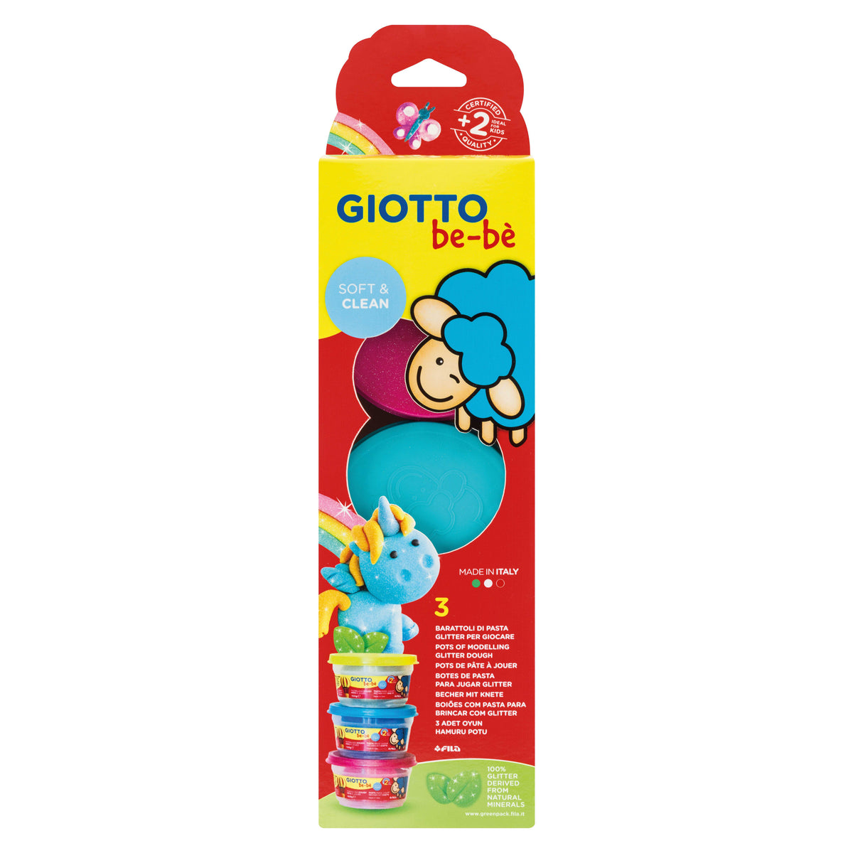 GIOTTO BE-BE meka masa za modelovanje sa šljokicama 3 x 100 g