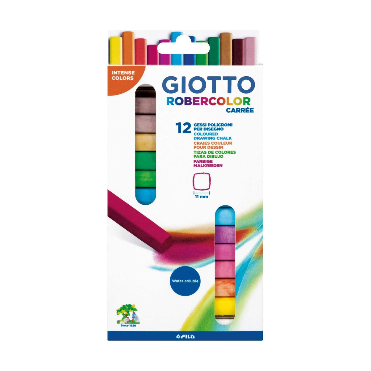 GIOTTO Robercolor Carré kreda u boji bez prašine kvadratna 12 kom