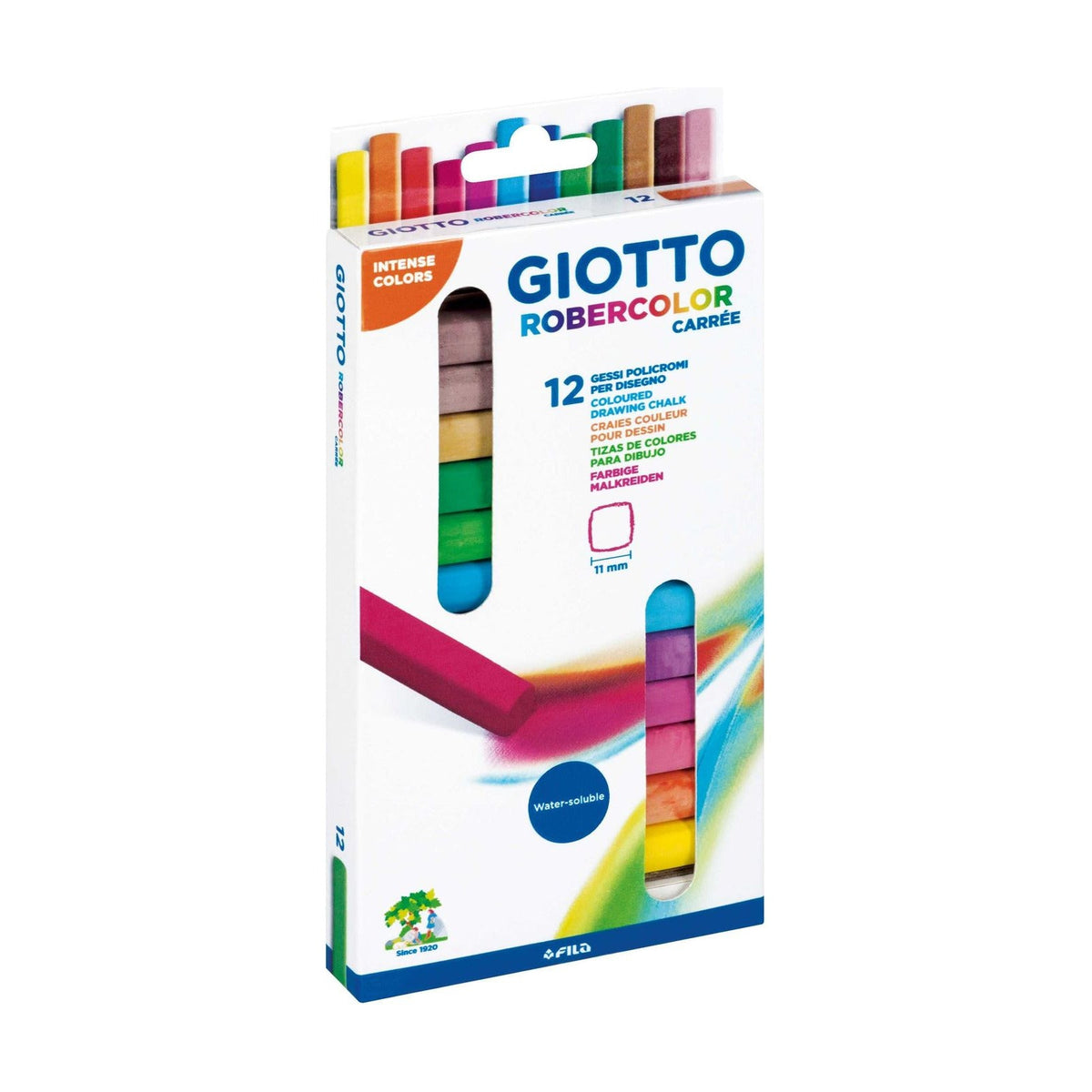 GIOTTO Robercolor Carré kreda u boji bez prašine kvadratna 12 kom